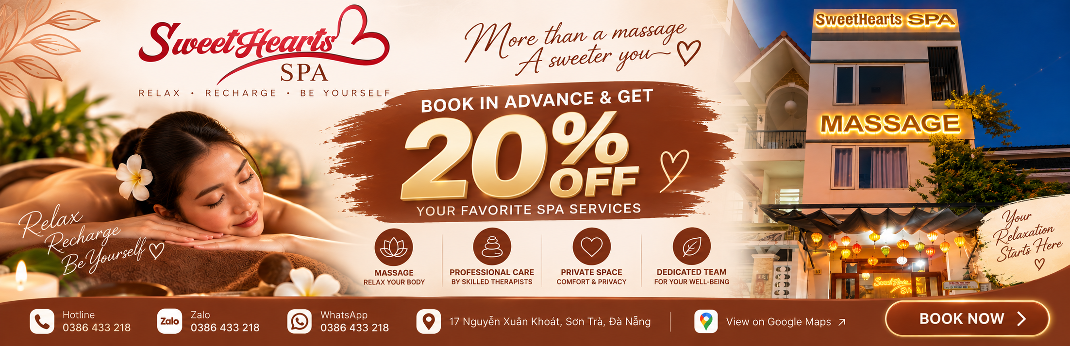 Banner Sweet Hearts Spa - ưu đãi 20%